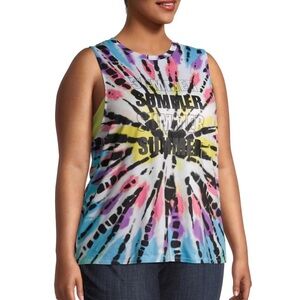 No Boundaries Juniors Tie Dye Muscle Tank & Bralette Top Size XXL (19)
